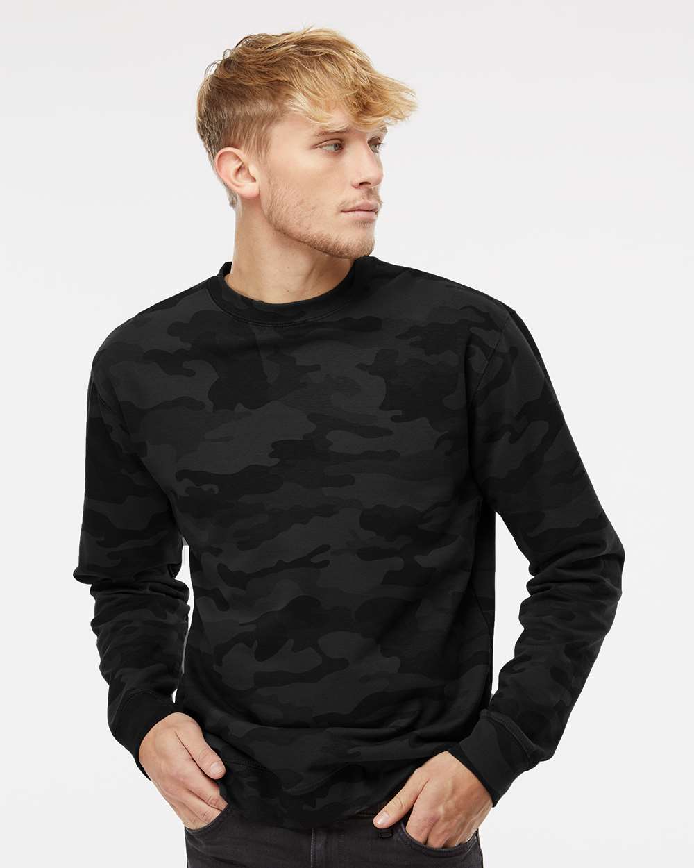 Independent Trading Co. 83676 - Independent Trading Co. SS3000 Unisex Midweight Crewneck Sweatshirt - Black Camo