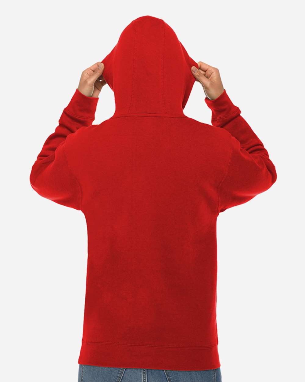 Lane Seven LS14001 - Unisex Premium Pullover Hooded Sweatshirt - Red Back
