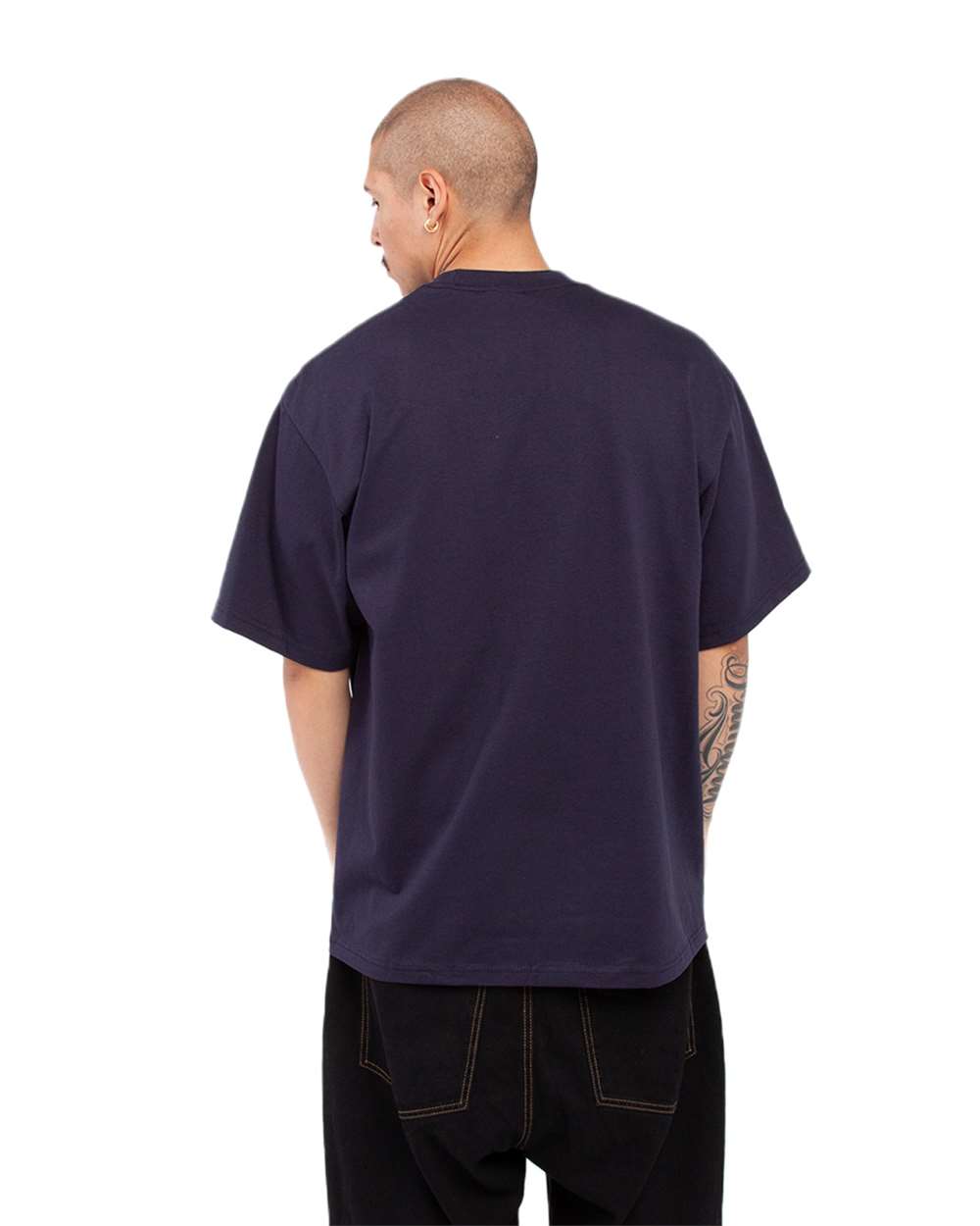 Shaka Wear SHMHSS - Unisex Max Heavyweight T-Shirt - Navy Back