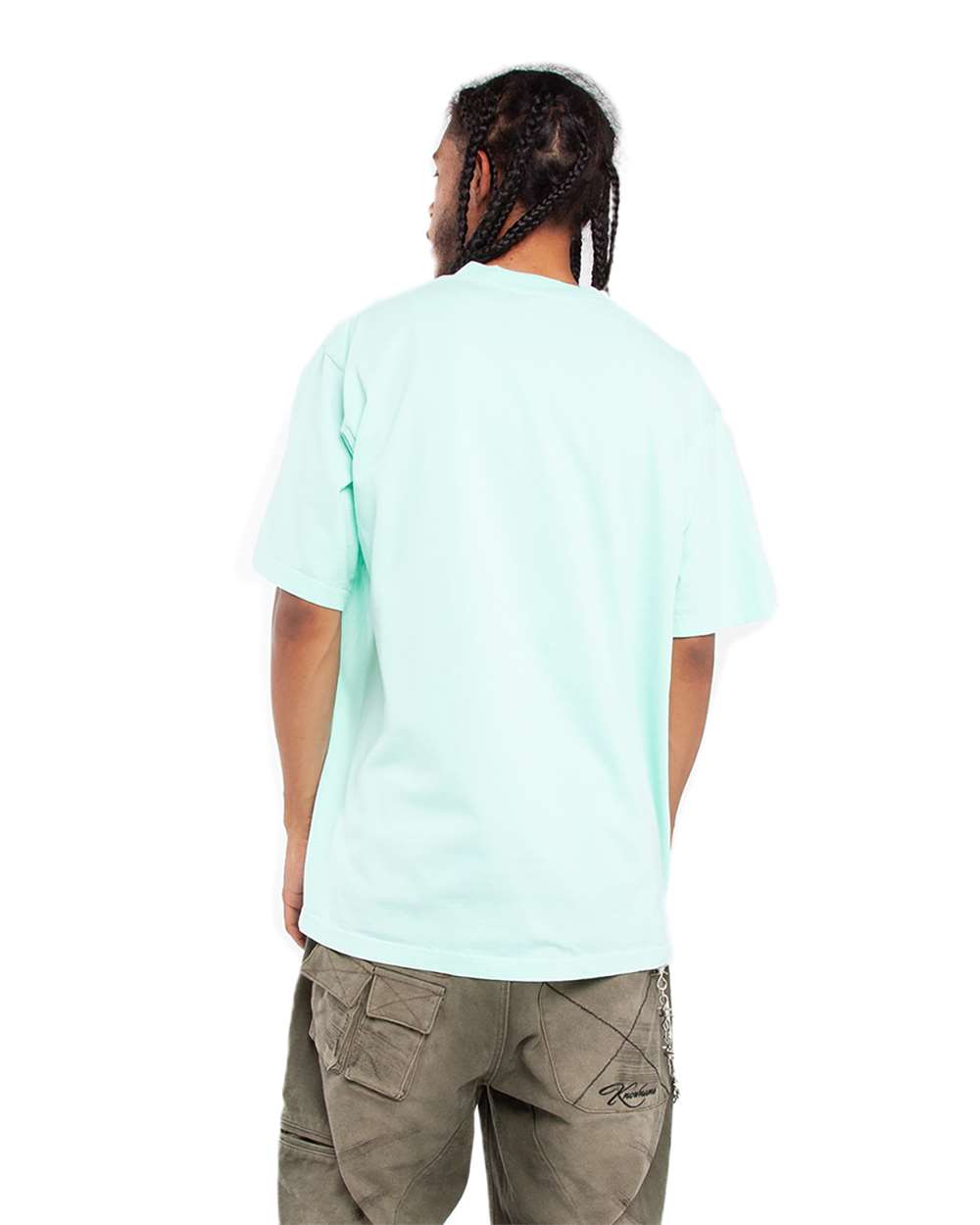 Shaka Wear SHGD - Unisex Max Heavyweight Garment-Dyed T-Shirt - Powder Blue Back