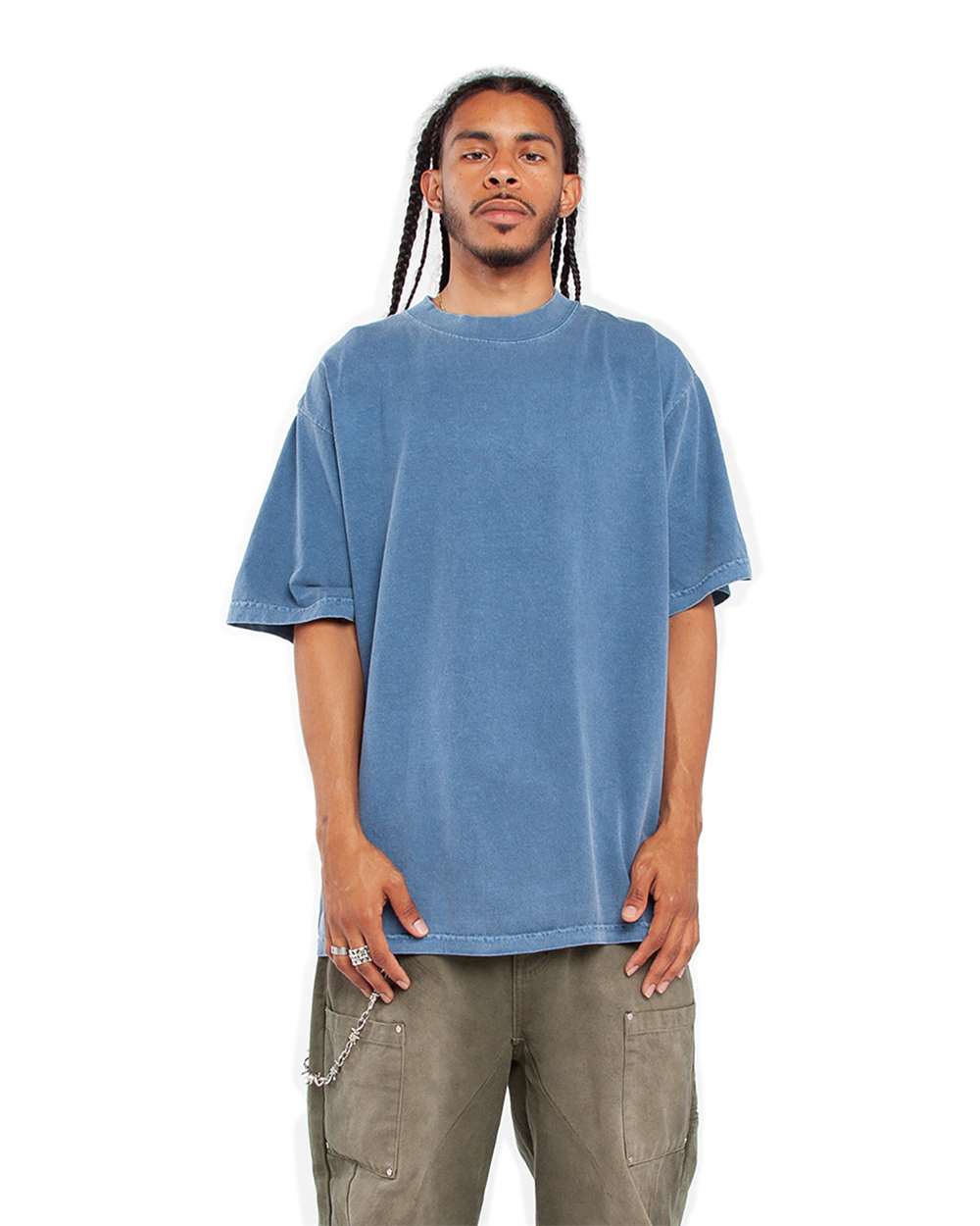 Shaka Wear SHGD - Unisex Max Heavyweight Garment-Dyed T-Shirt - Washed Denim