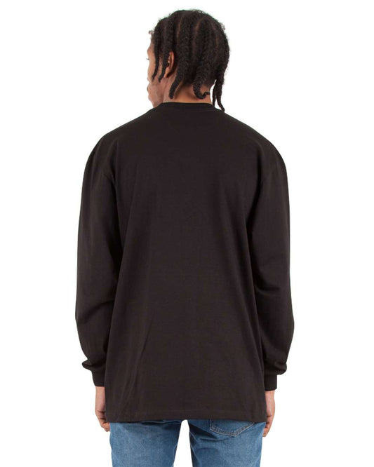 Shaka Wear 275C2 - Shaka Wear SHMHLS Unisex Max Heavyweight Long Sleeve T-Shirt - Black Back