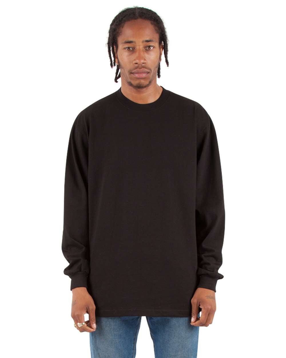 Shaka Wear SHMHLS - Unisex Max Heavyweight Long Sleeve T-Shirt - Black