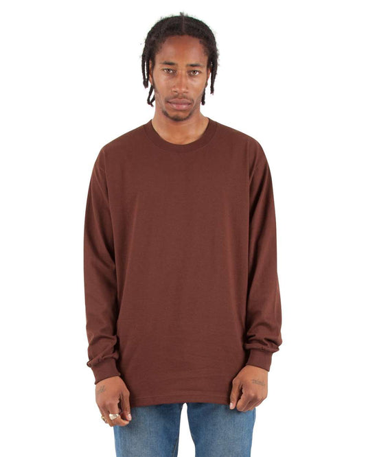 Shaka Wear 275C2 - Shaka Wear SHMHLS Unisex Max Heavyweight Long Sleeve T-Shirt - Brown
