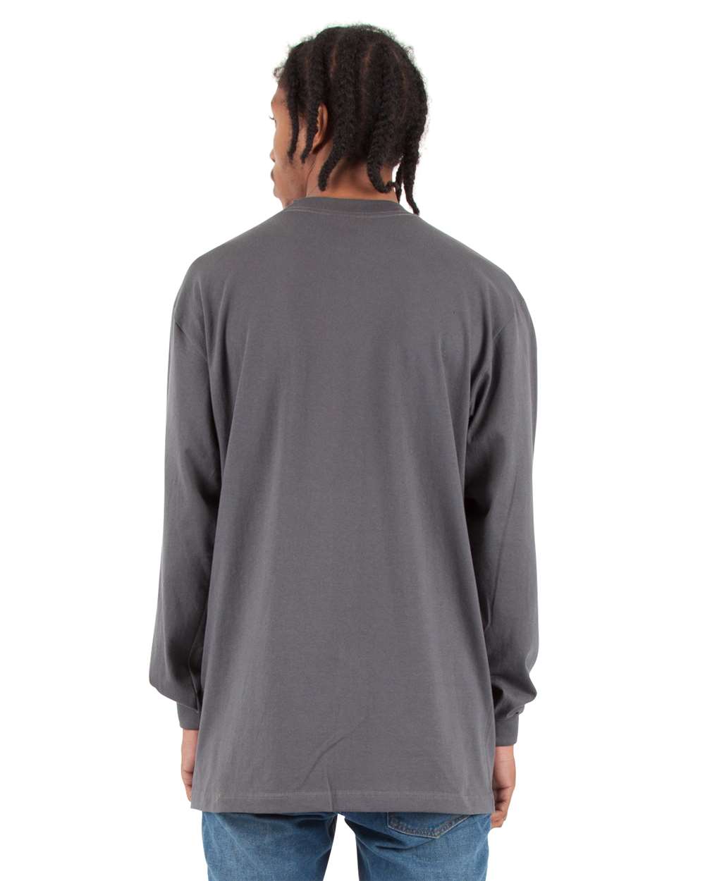 Shaka Wear 275C2 - Shaka Wear SHMHLS Unisex Max Heavyweight Long Sleeve T-Shirt - Dark Grey Back
