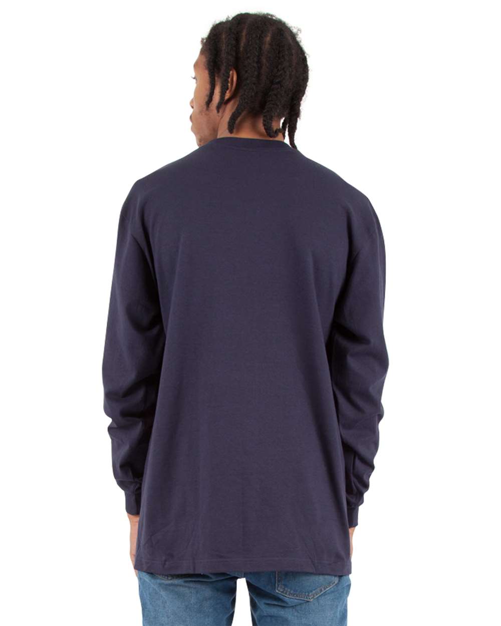 Shaka Wear 275C2 - Shaka Wear SHMHLS Unisex Max Heavyweight Long Sleeve T-Shirt - Navy Back