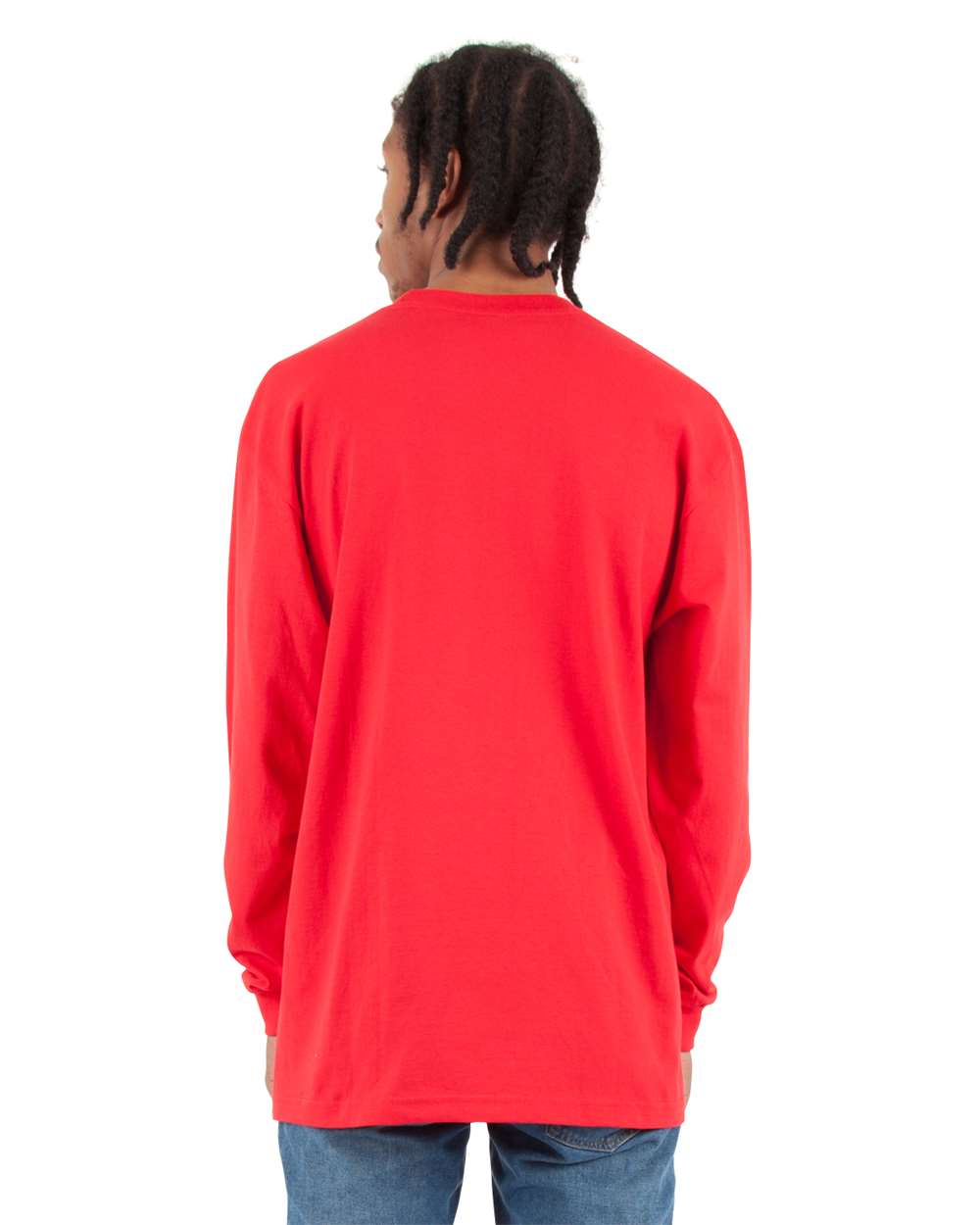 Shaka Wear 275C2 - Shaka Wear SHMHLS Unisex Max Heavyweight Long Sleeve T-Shirt - Red Back