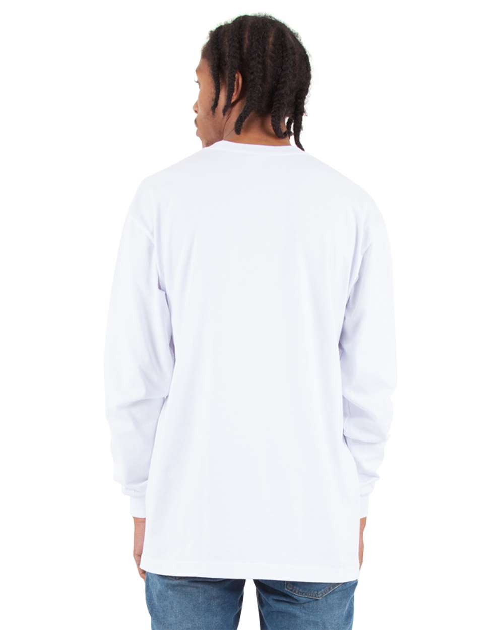 Shaka Wear 275C2 - Shaka Wear SHMHLS Unisex Max Heavyweight Long Sleeve T-Shirt - White Back