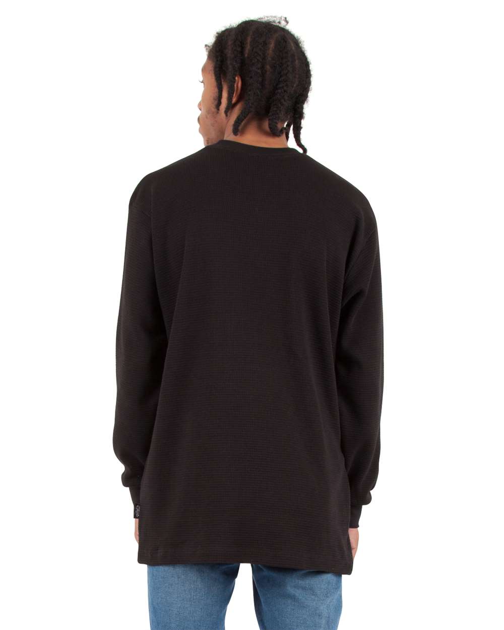 Shaka Wear 298C2 - Shaka Wear SHTHRM Unisex Heavyweight Thermal Long Sleeve T-Shirt - Black Back