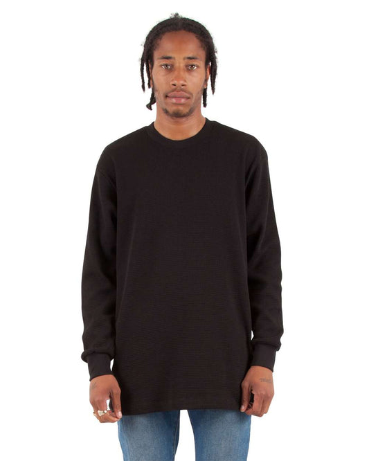 Shaka Wear 298C2 - Shaka Wear SHTHRM Unisex Heavyweight Thermal Long Sleeve T-Shirt - Black