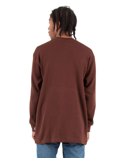 Shaka Wear 298C2 - Shaka Wear SHTHRM Unisex Heavyweight Thermal Long Sleeve T-Shirt - Brown Back
