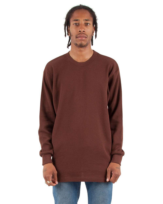 Shaka Wear 298C2 - Shaka Wear SHTHRM Unisex Heavyweight Thermal Long Sleeve T-Shirt - Brown