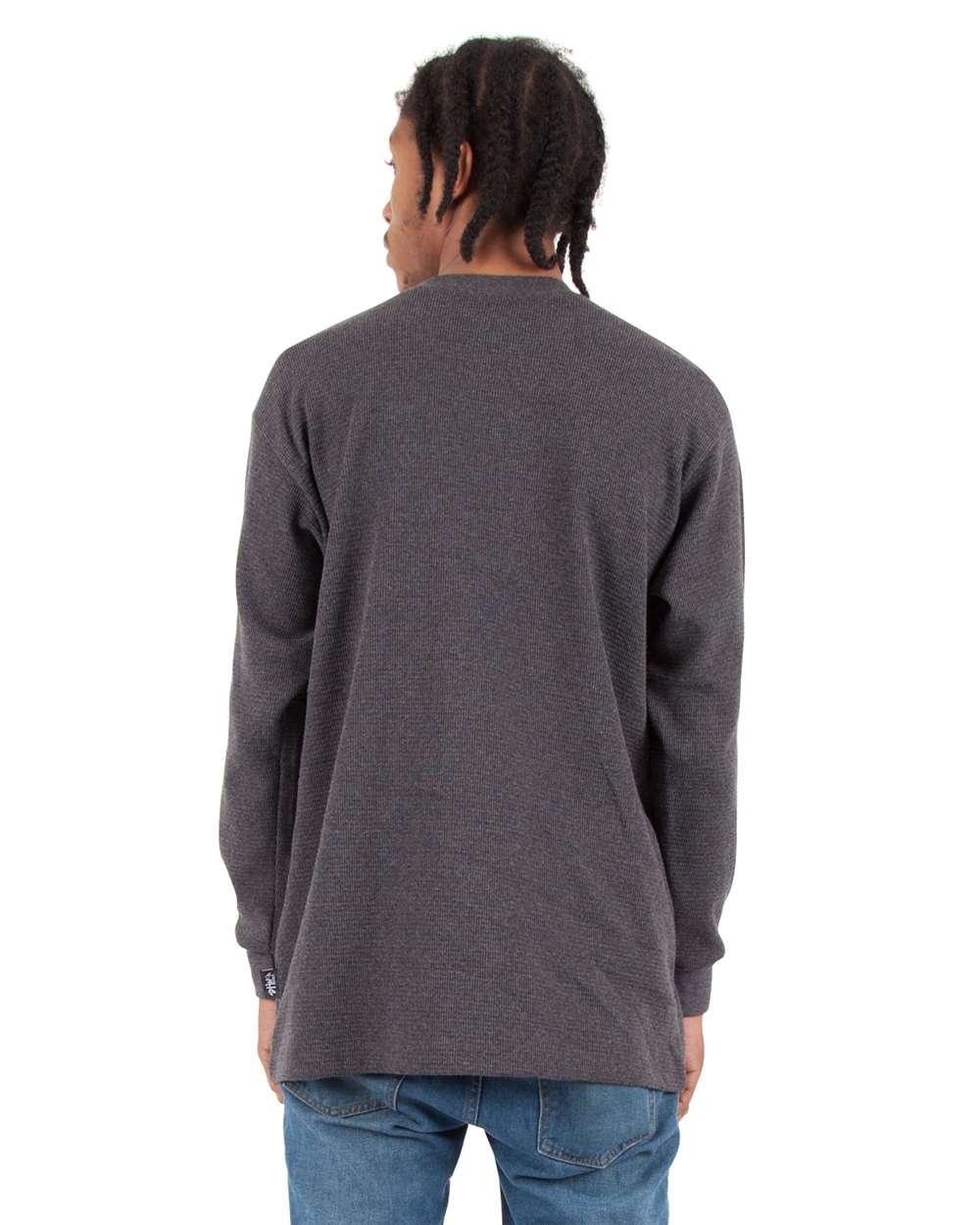 Shaka Wear 298C2 - Shaka Wear SHTHRM Unisex Heavyweight Thermal Long Sleeve T-Shirt - Charcoal Grey Heather Back