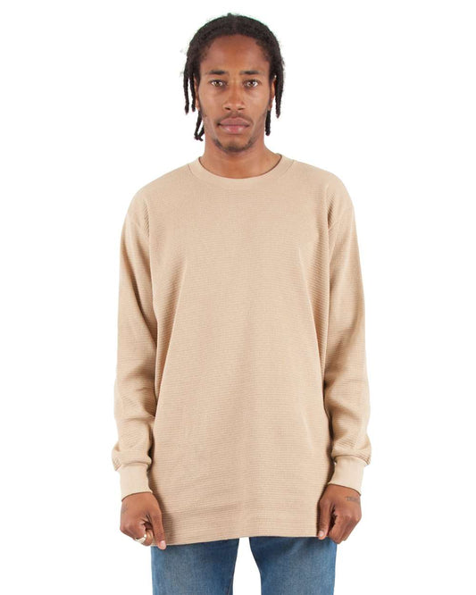 Shaka Wear SHTHRM - Unisex Heavyweight Thermal Long Sleeve T-Shirt - Khaki