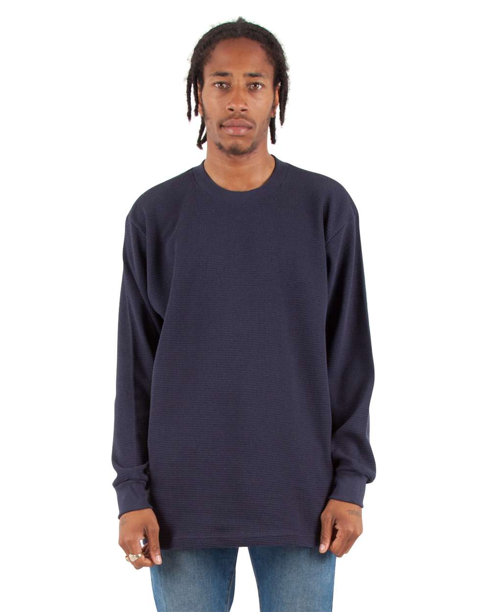 Shaka Wear SHTHRM - Unisex Heavyweight Thermal Long Sleeve T-Shirt - Navy