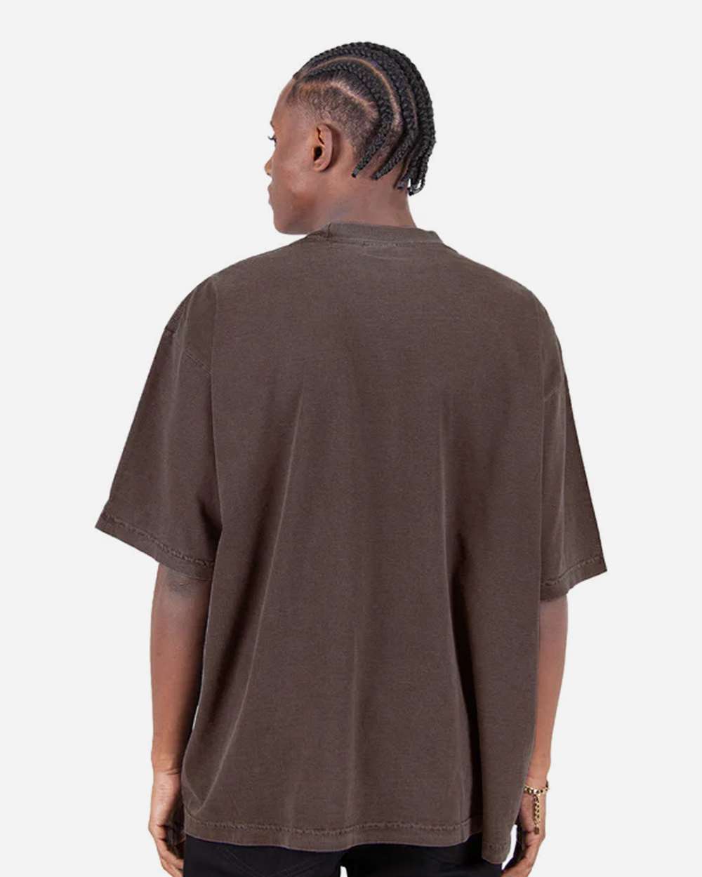 Shaka Wear SHGDD - Unisex Max Heavyweight Garment-Dyed Drop Shoulder T-Shirt - Mocha Back