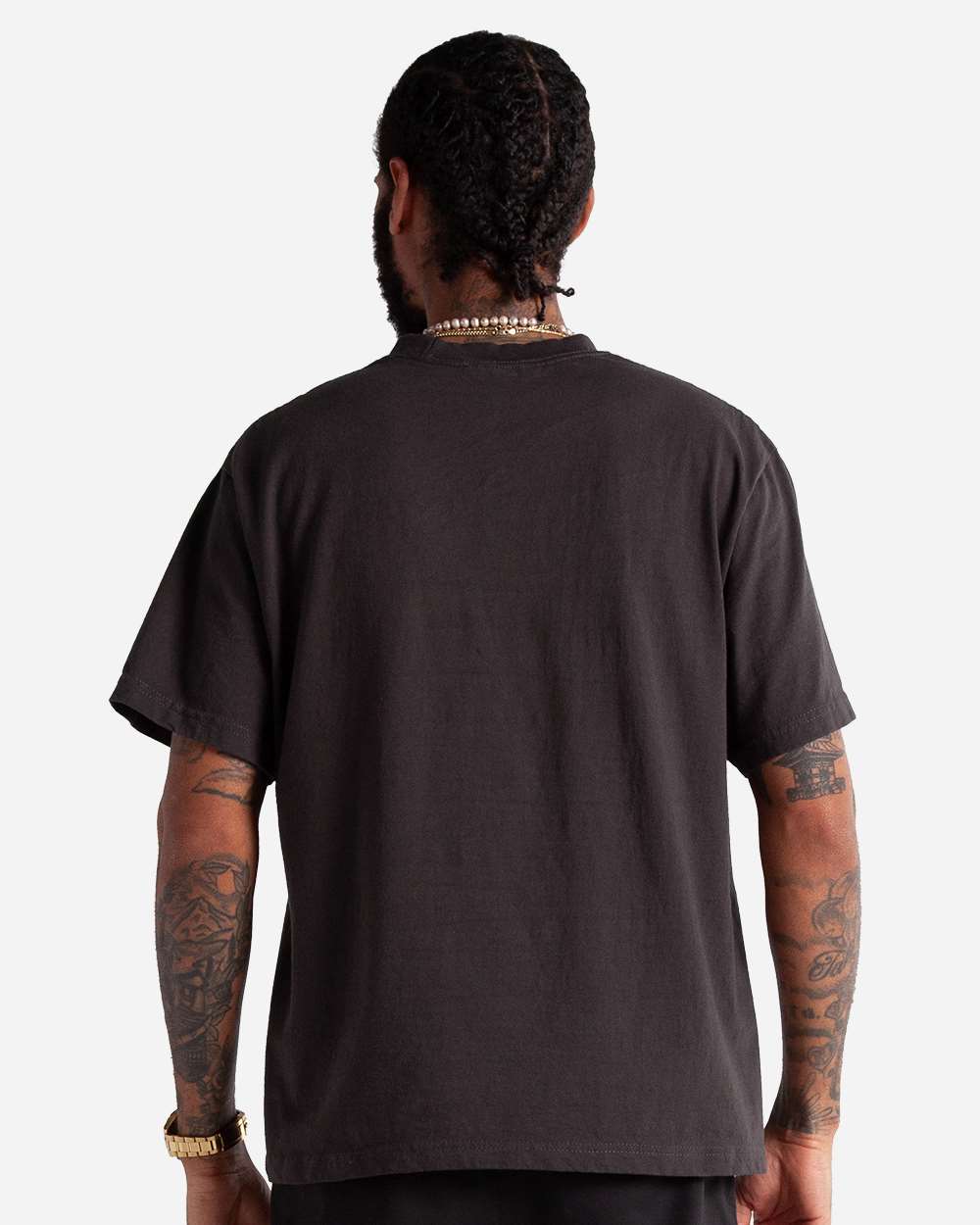 Shaka Wear SHMCS - Unisex Max Heavyweight Cropped T-Shirt - Off Black Back