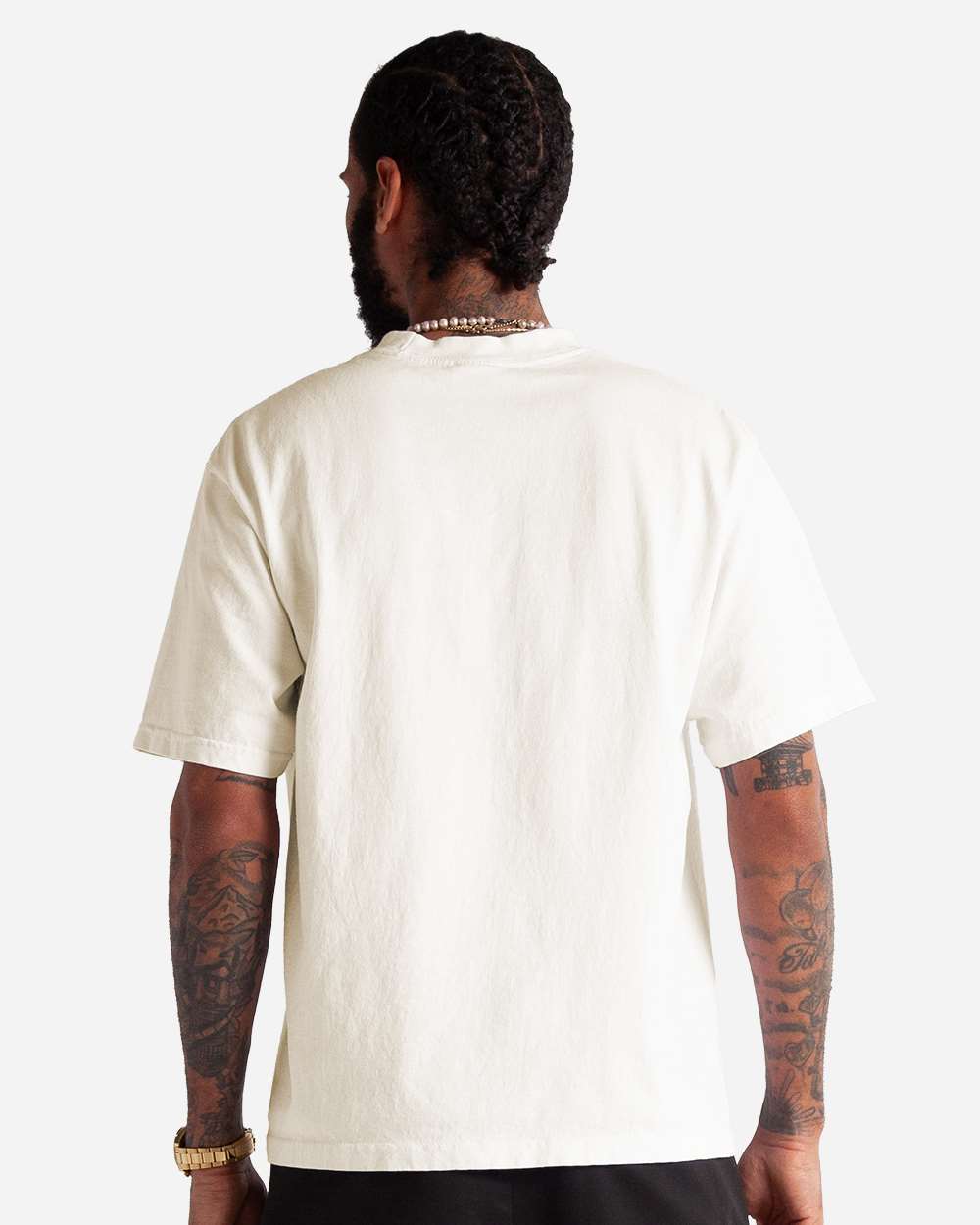 Shaka Wear SHMCS - Unisex Max Heavyweight Cropped T-Shirt - Off white Back