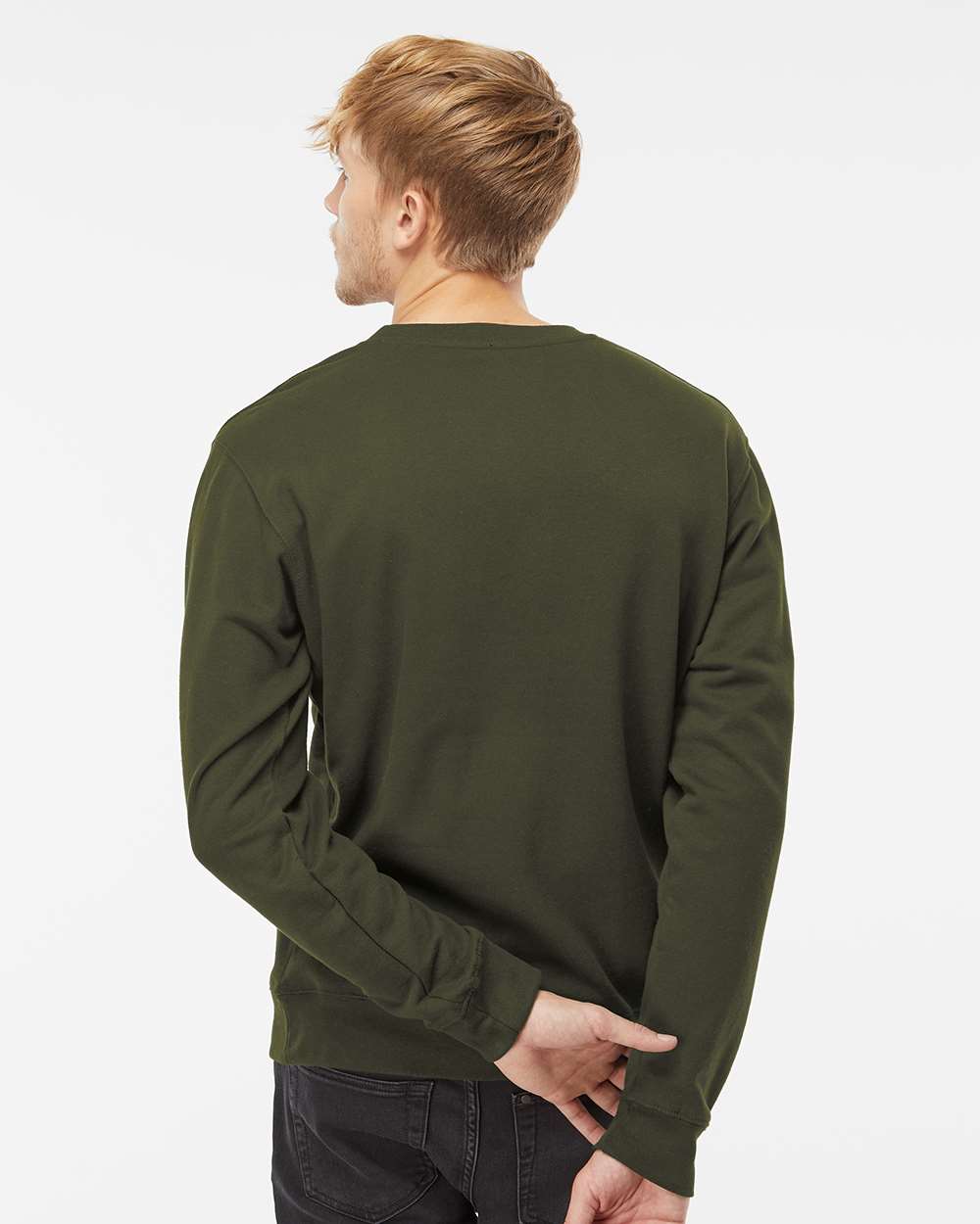 Independent Trading Co. 83676 - Independent Trading Co. SS3000 Unisex Midweight Crewneck Sweatshirt - Army Back