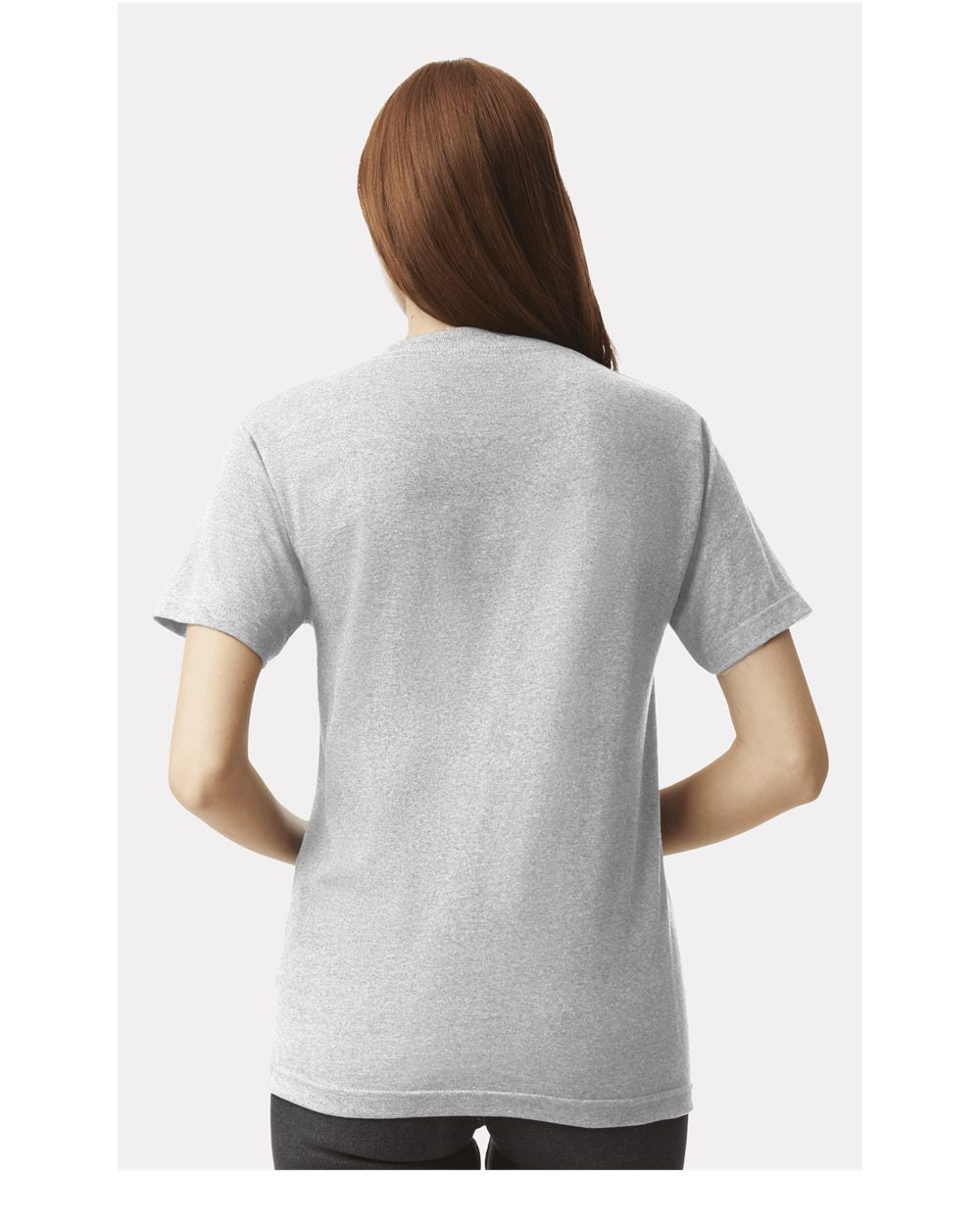 American Apparel 1301 - Unisex Heavyweight Cotton Tee - Heather Grey Back